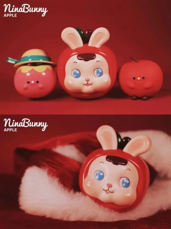 [IN STOCK] Nina Bunny Apple Edition Resin Art Figurine (7cm) - Ultra Rare Designer Toy