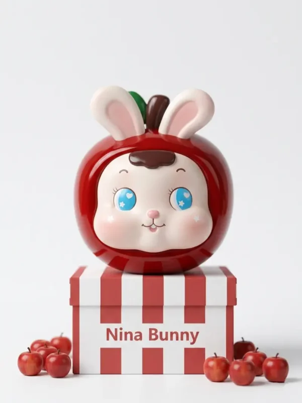 [IN STOCK] Nina Bunny Apple Edition Resin Art Figurine (7cm) - Ultra Rare Designer Toy