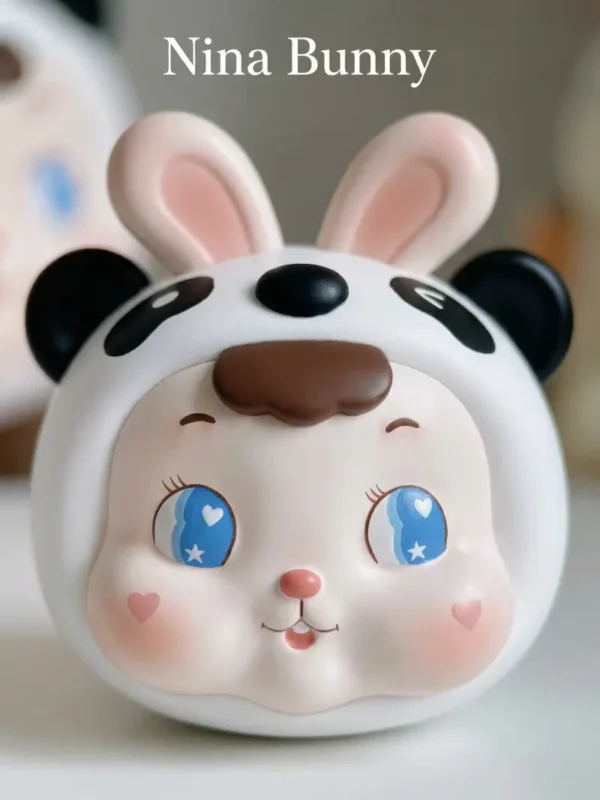 [IN STOCK] Nina Bunny Panda Edition Resin Art Figurine (7cm) - Ultra Rare Designer Toy