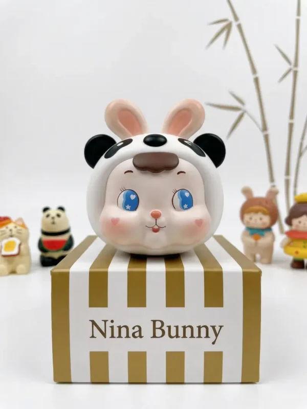 [IN STOCK] Nina Bunny Panda Edition Resin Art Figurine (7cm) - Ultra Rare Designer Toy