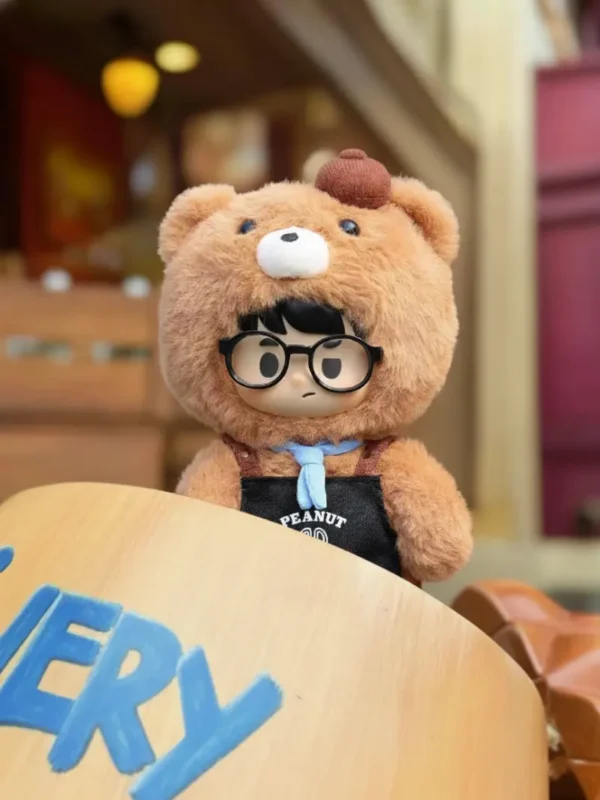 PEANUT TOYS Little Bear Barista Vinyl Plush Doll (18cm) - Posable Art Toy & Pendant