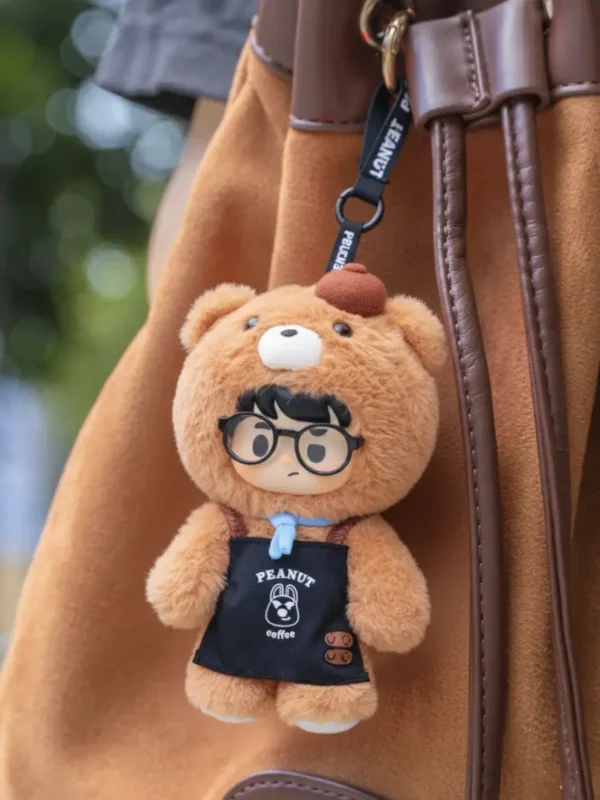 PEANUT TOYS Little Bear Barista Vinyl Plush Doll (18cm) - Posable Art Toy & Pendant