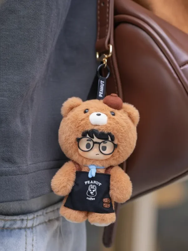 PEANUT TOYS Little Bear Barista Vinyl Plush Doll (18cm) - Posable Art Toy & Pendant
