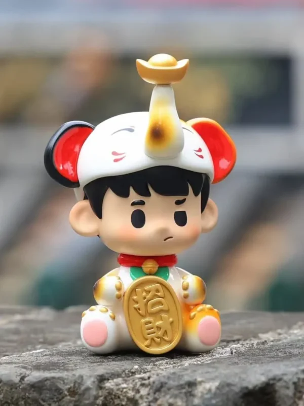 [IN STOCK] PEANUT TOYS Calico & Siamese Lucky Elephant Resin Art Figurine (11cm) - Limited Edition Magnetic Designer Toy