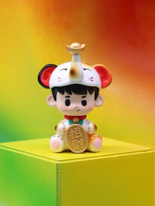 [IN STOCK] PEANUT TOYS Calico & Siamese Lucky Elephant Resin Art Figurine (11cm) - Limited Edition Magnetic Designer Toy