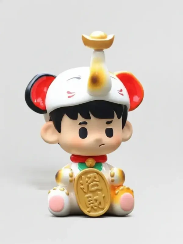 [IN STOCK] PEANUT TOYS Calico & Siamese Lucky Elephant Resin Art Figurine (11cm) - Limited Edition Magnetic Designer Toy