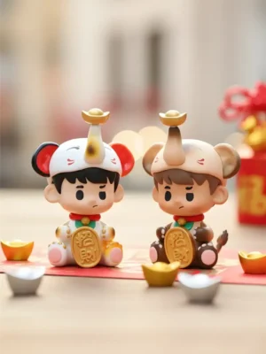 [IN STOCK] PEANUT TOYS Calico & Siamese Lucky Elephant Resin Art Figurine (11cm) - Limited Edition Magnetic Designer Toy
