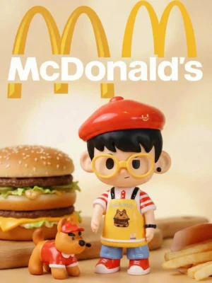[IN STOCK] PEANUT TOYS Burger Manager Resin Art Figurine (13cm) - Limited Edition Magnetic Designer Toy