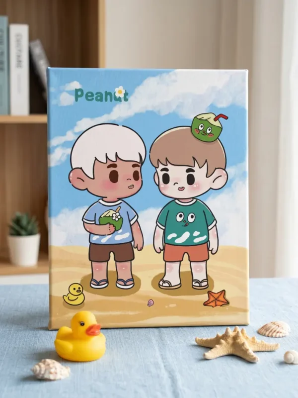 [PRE-ORDER] PEANUT Studio Original Art Canvas Print – Solid Wood & Giclée Print (21x29.7cm)