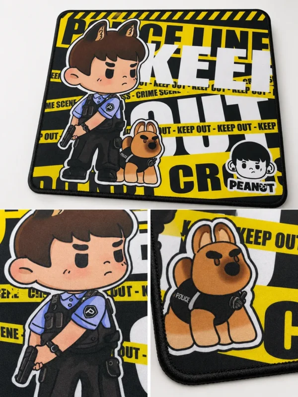 PEANUT Guard Squad Mouse Pad – Cute Cartoon Gaming Desk Mat, Non-Slip Rubber Base