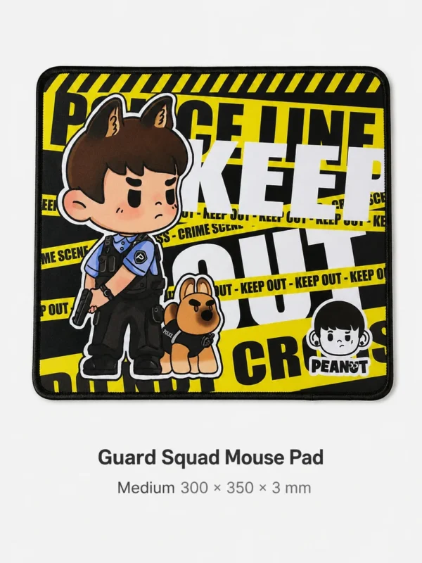PEANUT Guard Squad Mouse Pad – Cute Cartoon Gaming Desk Mat, Non-Slip Rubber Base
