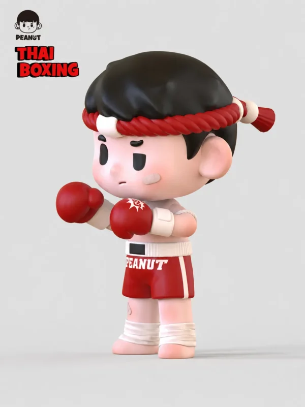 [IN STOCK] PEANUT “Thai Boxing” Art Toy Set – Red & Blue Limited Edition (11cm, PU Resin)