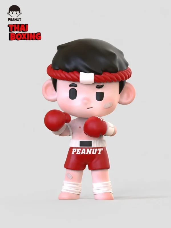[IN STOCK] PEANUT “Thai Boxing” Art Toy Set – Red & Blue Limited Edition (11cm, PU Resin)