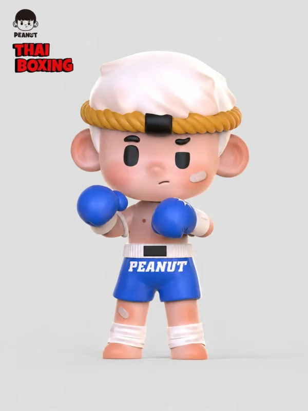 [IN STOCK] PEANUT “Thai Boxing” Art Toy Set – Red & Blue Limited Edition (11cm, PU Resin)
